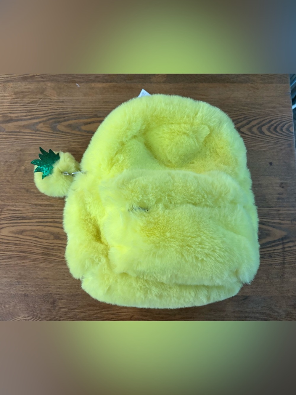 Claire's Plush Pineapple Backpack - Yellow